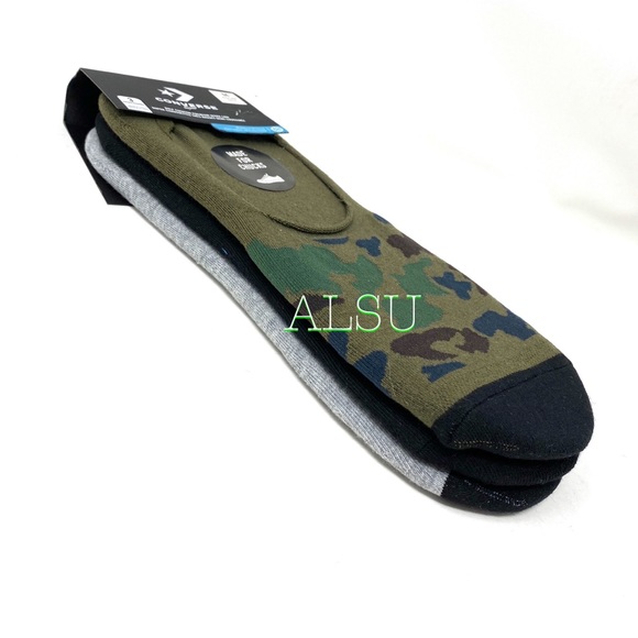 Converse 3-Pack Flat Basic MFC Men Sock Camo Black 10015006 - Picture 4 of 7